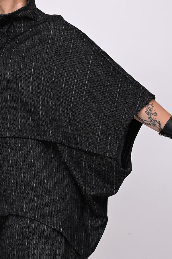 Completo gessatto effetto jeans - Nero