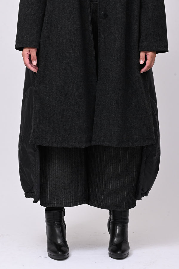 Cappotto ciniglia e piumino - Grigio