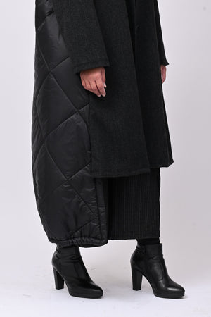 Cappotto ciniglia e piumino - Grigio