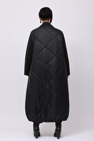 Cappotto ciniglia e piumino - Grigio
