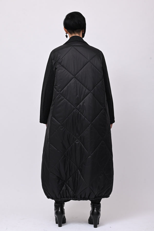 Cappotto ciniglia e piumino - Grigio