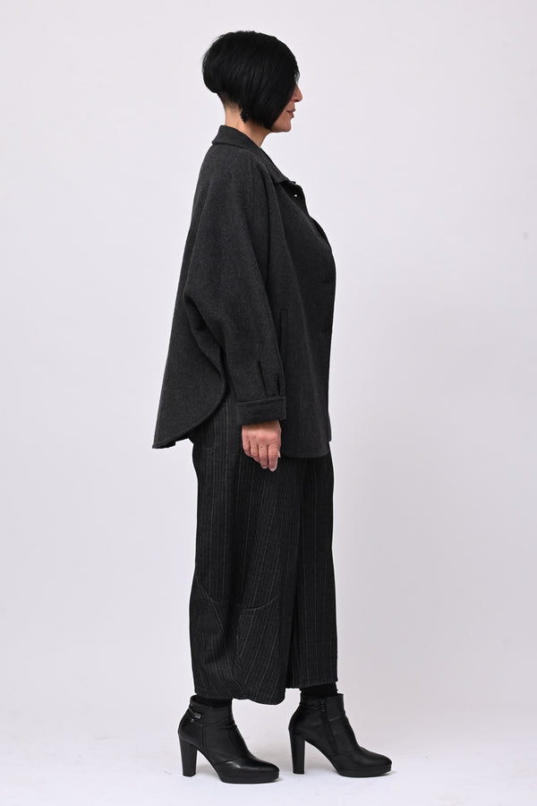 Giacca velour manica pipistrello - Piombo