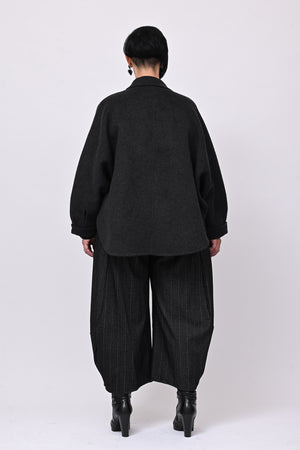 Giacca velour manica pipistrello - Piombo