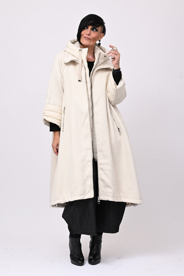 Cappotto cappuccio piumino - Burro