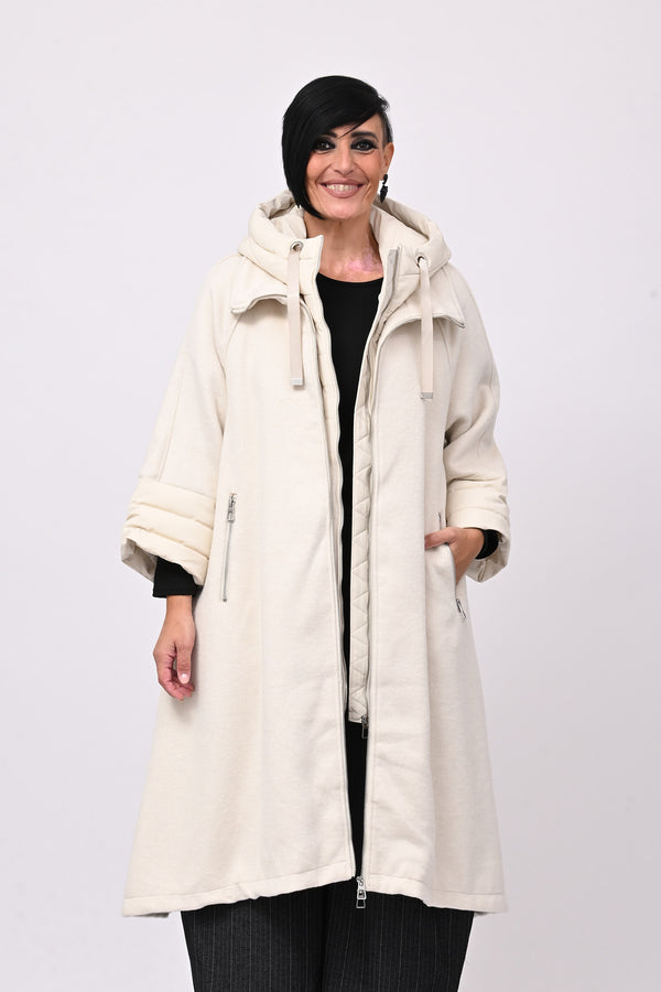 Cappotto cappuccio piumino - Burro