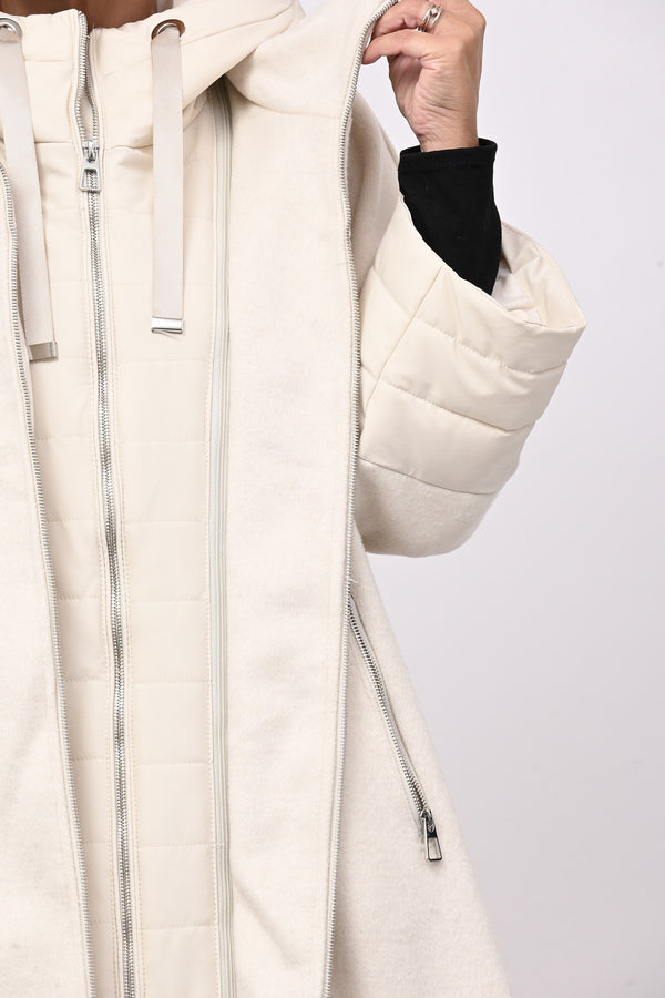 Cappotto cappuccio piumino - Burro