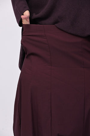 Pantalone cavallo basso bengalina - Melanzana