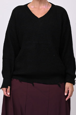 Pull V strappi - Nero
