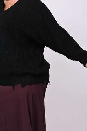 Pull V strappi - Nero