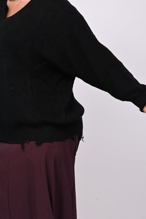 Pull V strappi - Nero