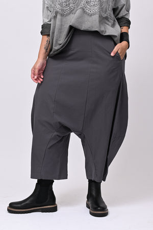 Pantalone cavallo basso bengalina - Grigio piombo