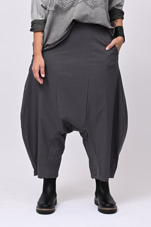 Pantalone cavallo basso bengalina - Grigio piombo