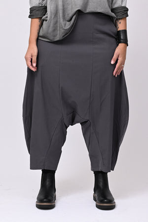Pantalone cavallo basso bengalina - Grigio piombo