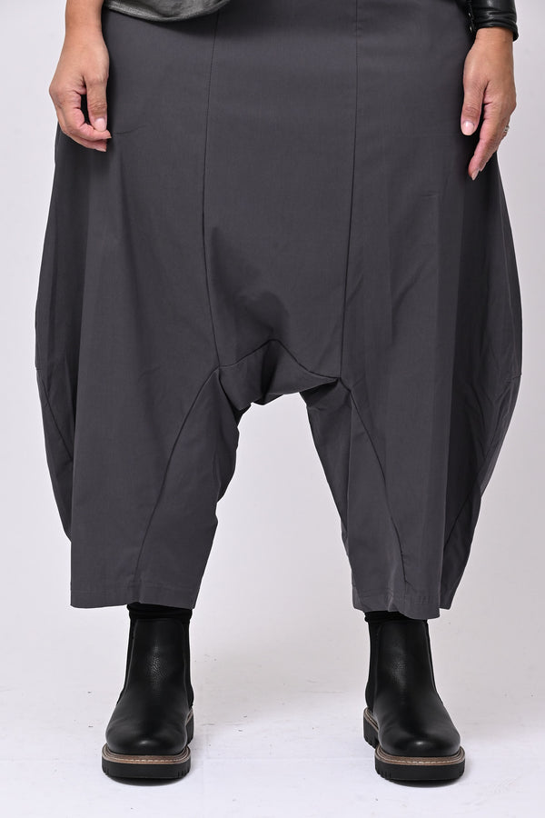 Pantalone cavallo basso bengalina - Grigio piombo