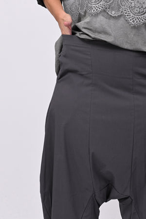 Pantalone cavallo basso bengalina - Grigio piombo