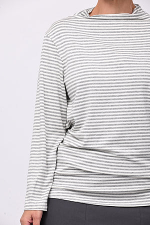 Maglia lupetto righe - Grigio/Burro