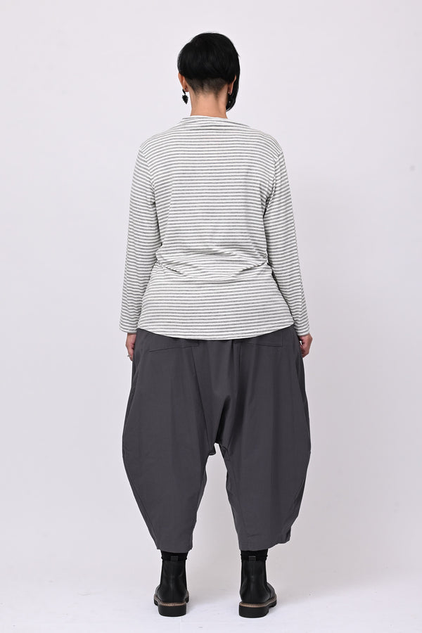 Maglia lupetto righe - Grigio/Burro
