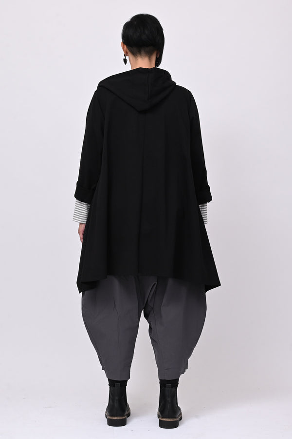 Felpa zip cappuccio - Nero