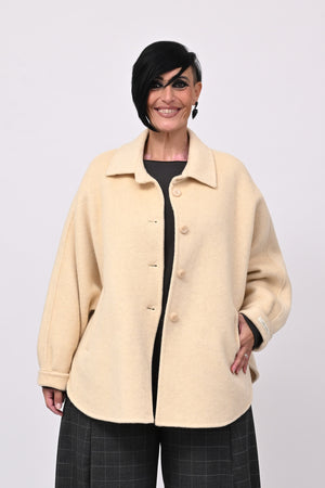 Giacca velour manica pipistrello - Burro