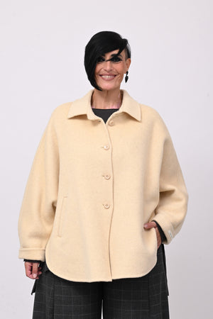 Giacca velour manica pipistrello - Burro