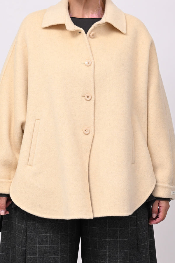 Giacca velour manica pipistrello - Burro