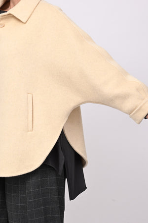 Giacca velour manica pipistrello - Burro