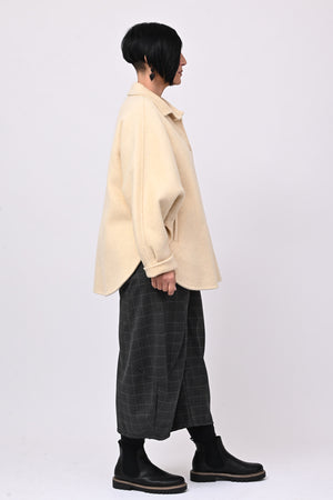 Giacca velour manica pipistrello - Burro