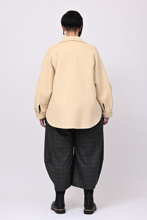 Giacca velour manica pipistrello - Burro