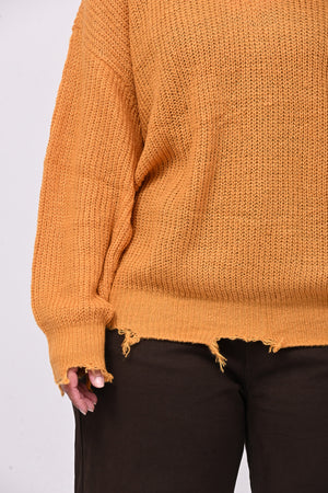Pull V strappi - Ocra
