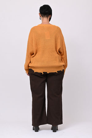 Pull V strappi - Ocra