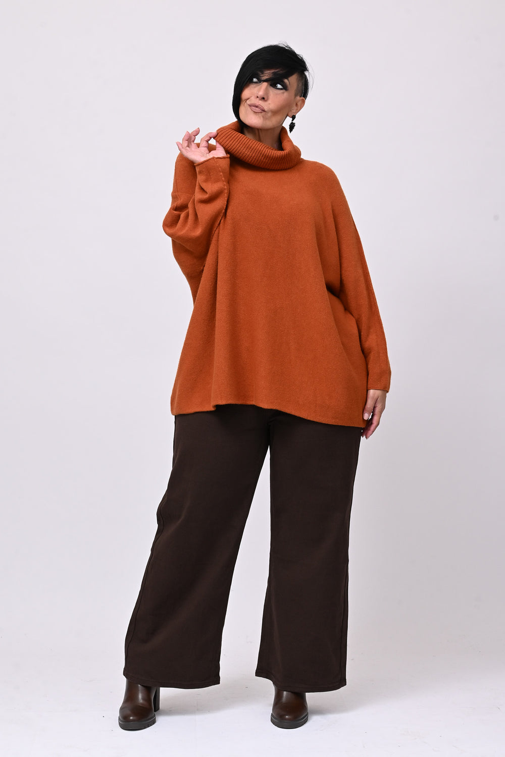 Maxi Pull collo anello - Zucca