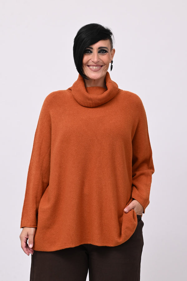 Maxi Pull collo anello - Zucca