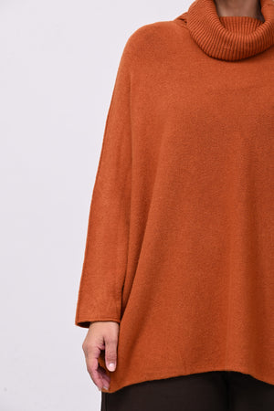 Maxi Pull collo anello - Zucca