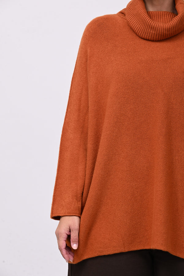 Maxi Pull collo anello - Zucca
