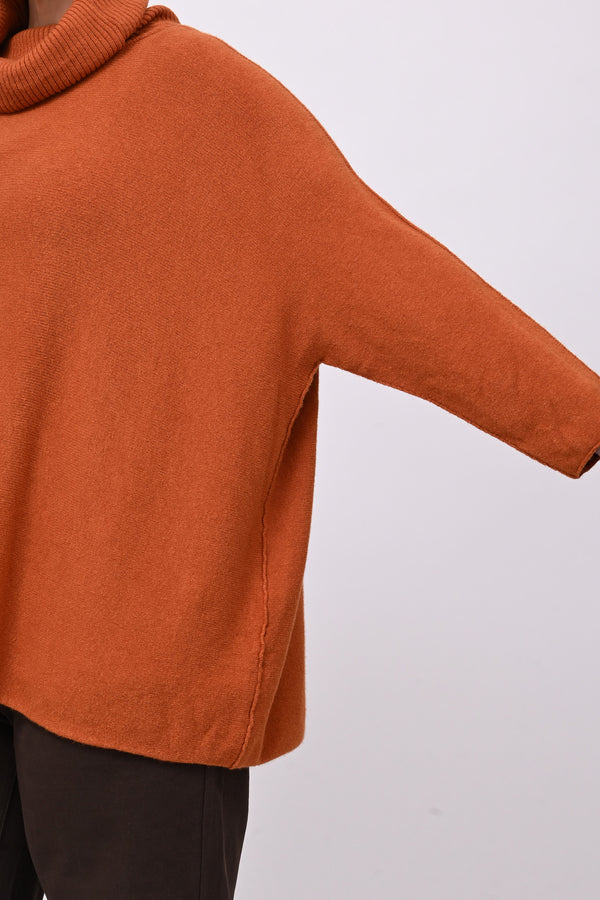Maxi Pull collo anello - Zucca