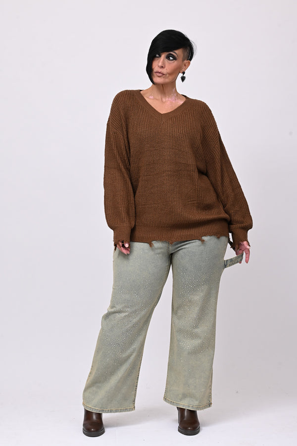Pull V strappi - Biscotto