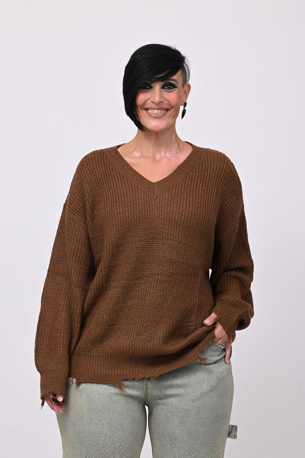Pull V strappi - Biscotto