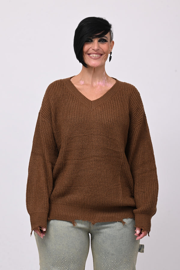 Pull V strappi - Biscotto