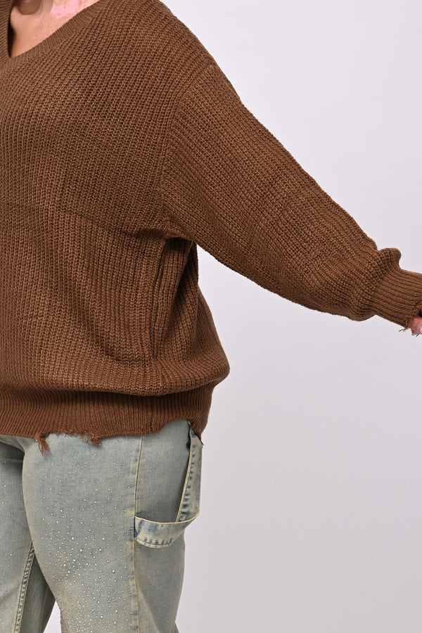 Pull V strappi - Biscotto
