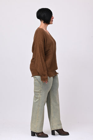 Pull V strappi - Biscotto