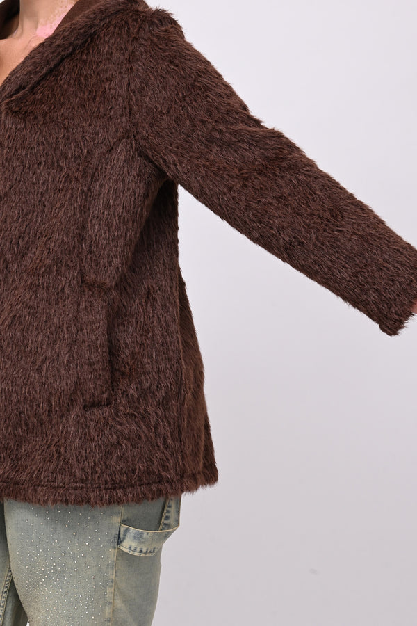 Teddy cappuccio zip - Moro