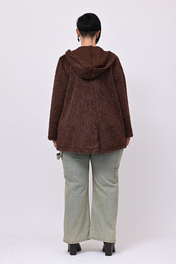 Teddy cappuccio zip - Moro