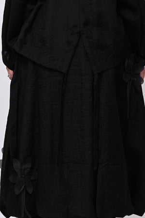 Giacca shantung fiori - Nero