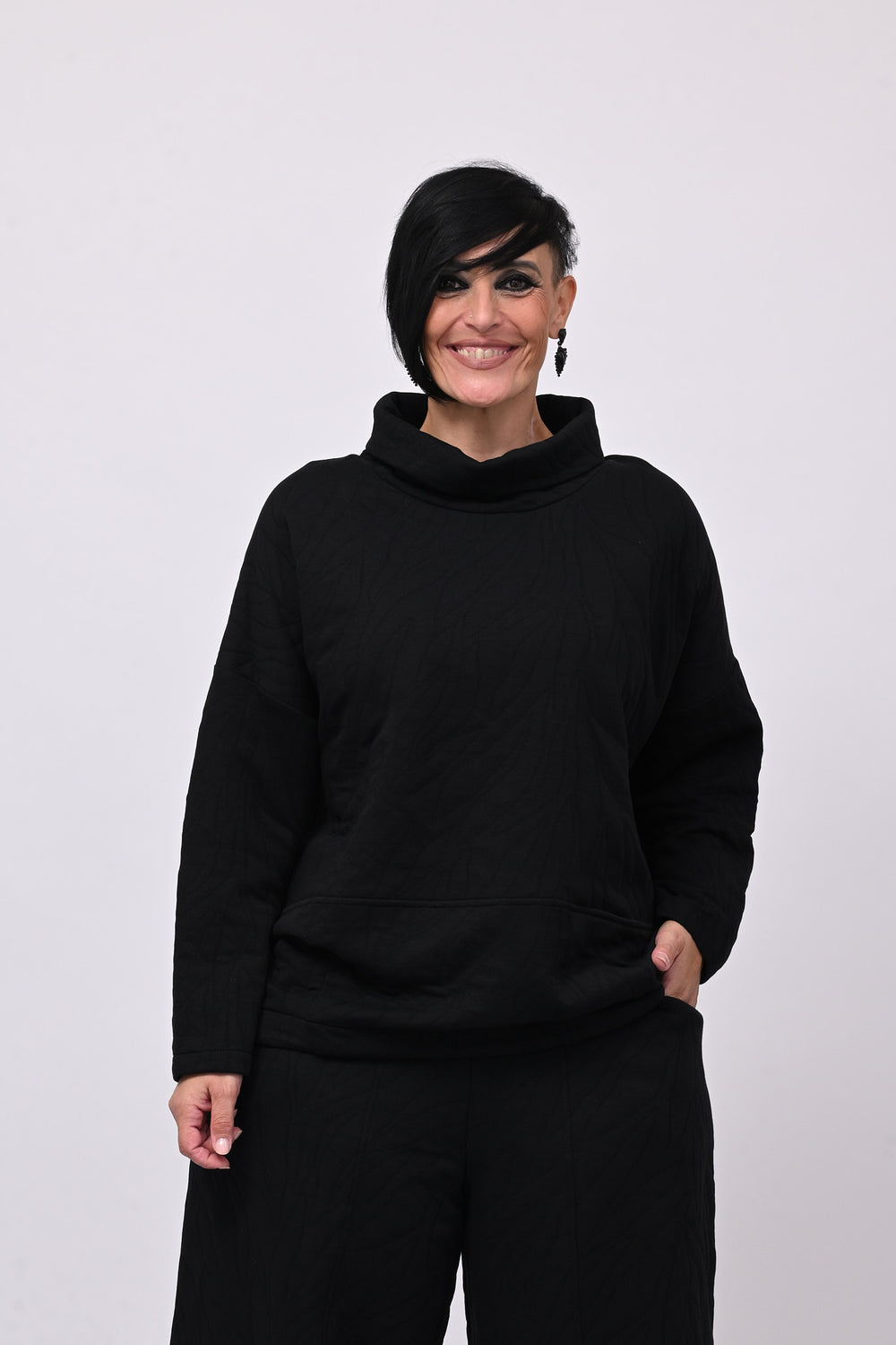 Felpa scatola foglie - Nero