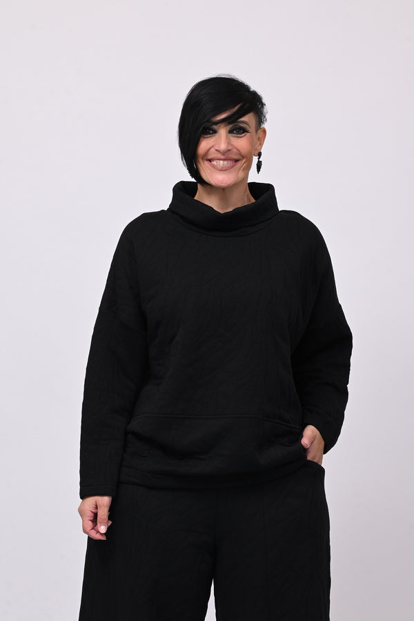 Felpa scatola foglie - Nero