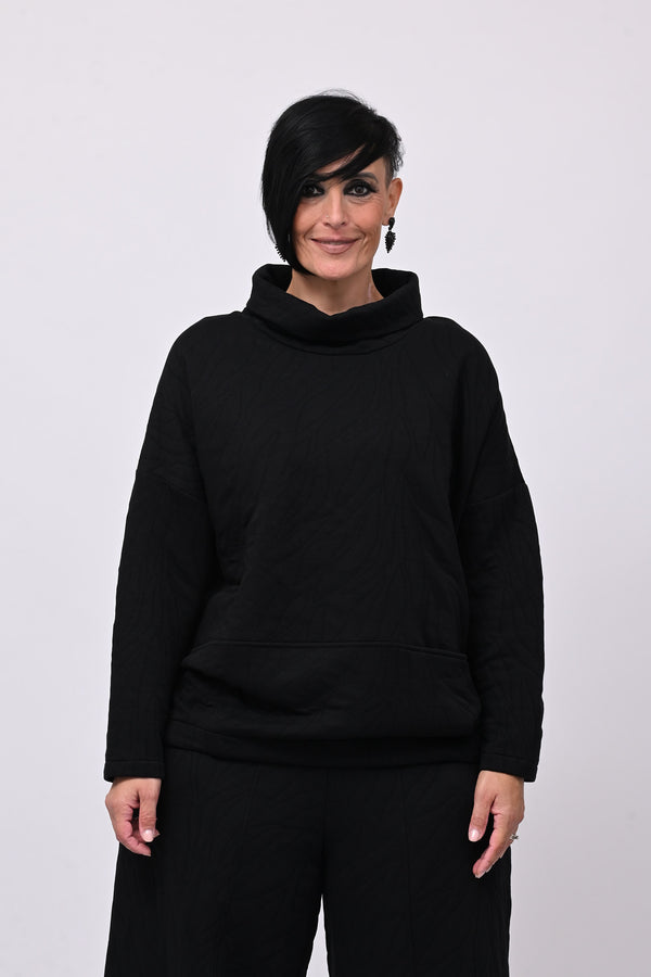 Felpa scatola foglie - Nero