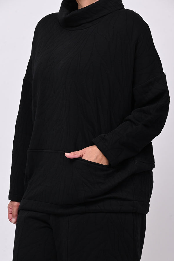 Felpa scatola foglie - Nero