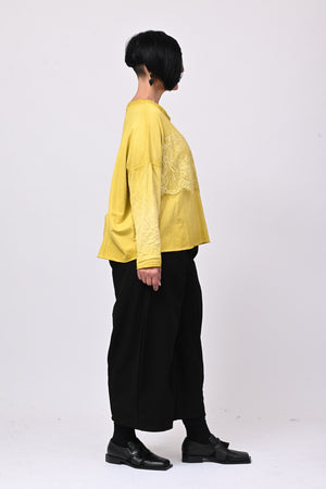 Felpa scatoletta merletto - Giallo
