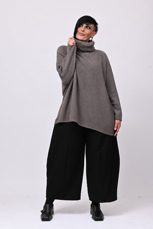 Maxi Pull collo anello - Tortora