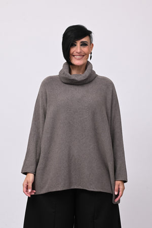 Maxi Pull collo anello - Tortora